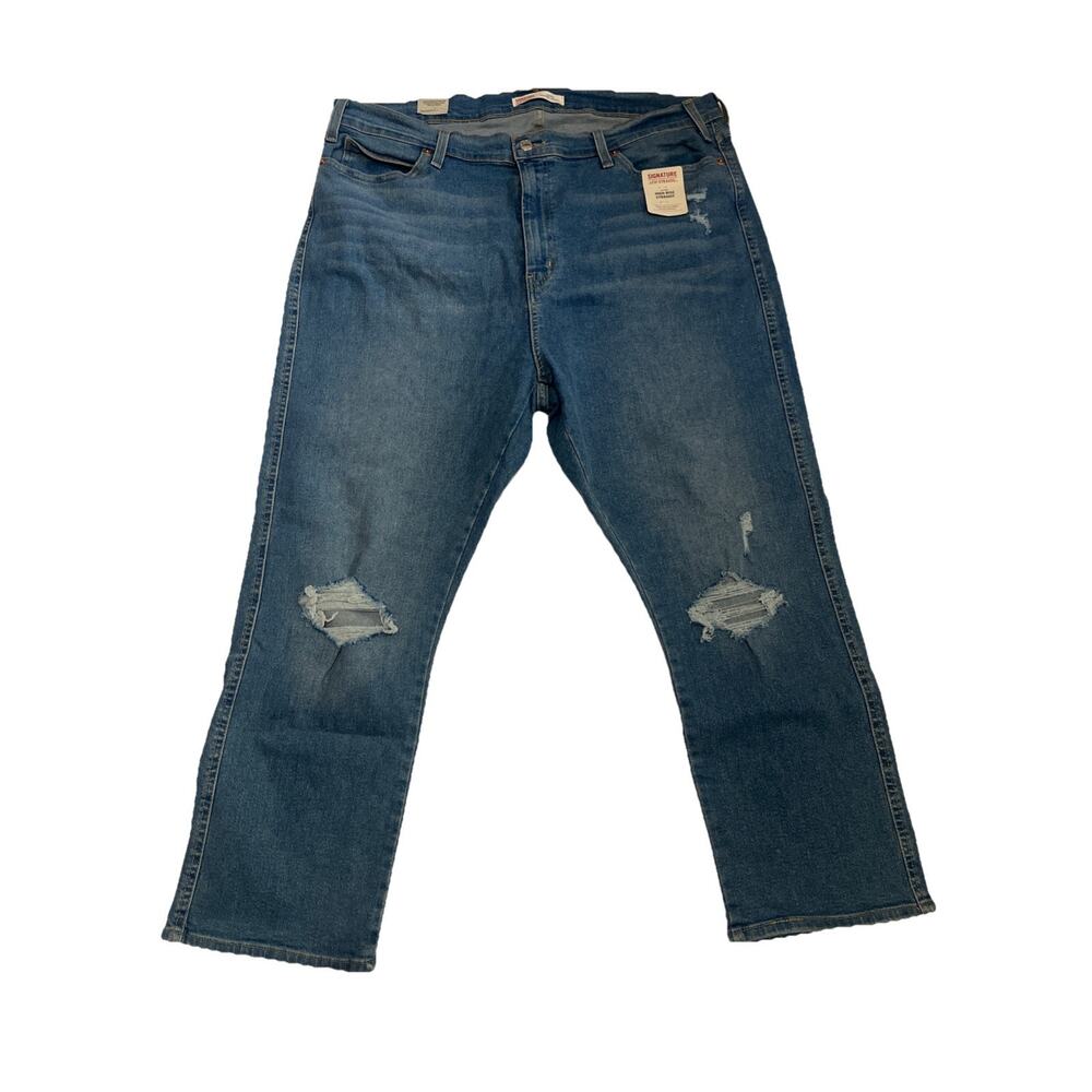 NWT Women’s Levi Plus 22 W 36 High Rise Straight Jeans Medium Wash